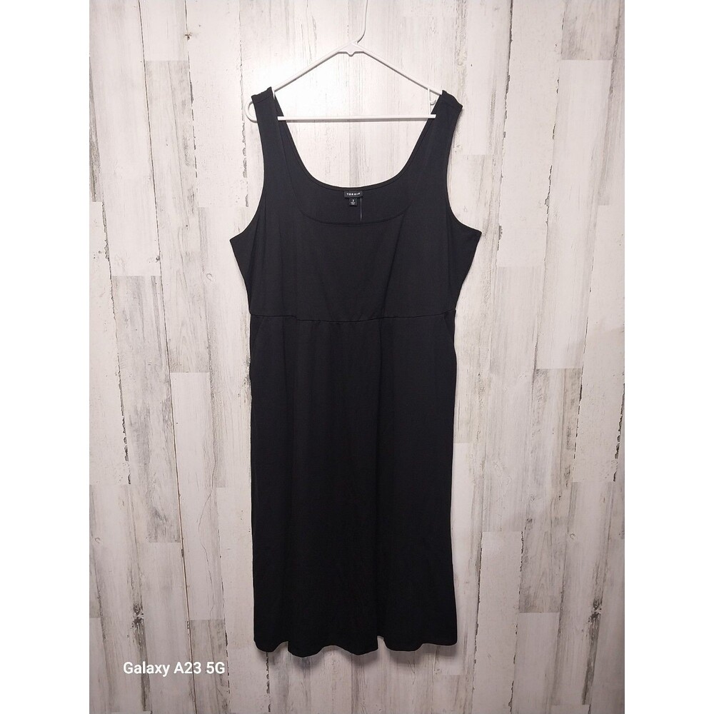 Torrid Womens Size 3X Plain Black Tank Dress w/ Pockets NWT